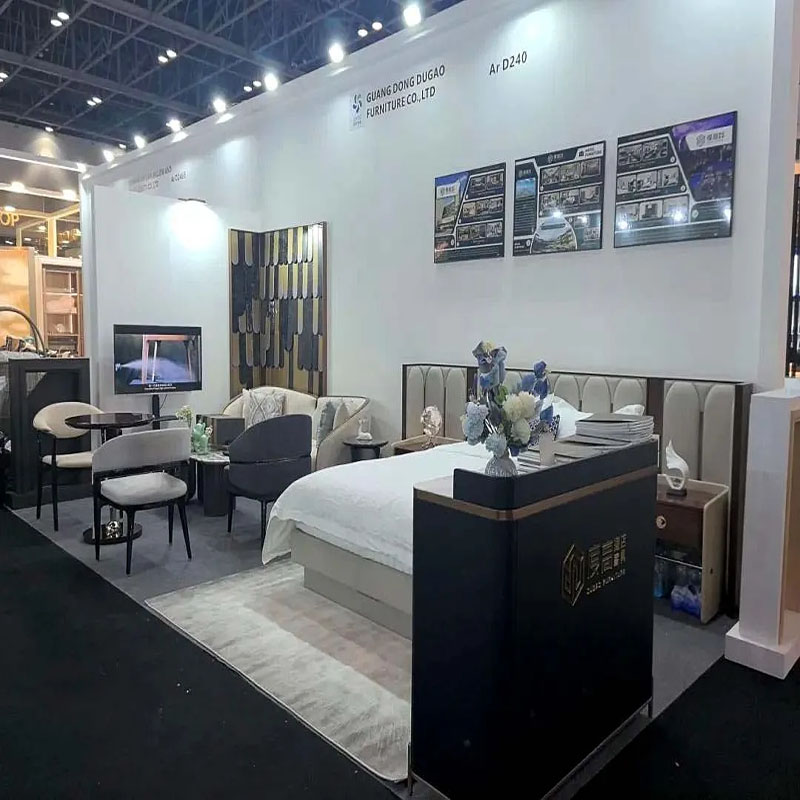The display area of H&P hotel furniture at the Dubai exhibition