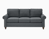 Hotel Bedroom Living Room Deep Tailored American Style Khaki Upholstered Fabric 3 Seat Sofa