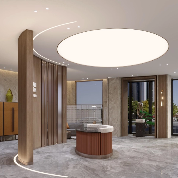 Hotel lobby fixed hard arc partition hotel furniture customization