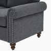 Hotel Bedroom Living Room Deep Tailored American Style Khaki Upholstered Fabric 3 Seat Sofa