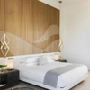 Star Hotel Apartment Upholstered Fabric Bed Base Hotel King Bed Room Furniture Set