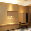 Hotel fixed hard package wooden TV background wall hotel furniture customization