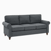 Hotel Bedroom Living Room Deep Tailored American Style Khaki Upholstered Fabric 3 Seat Sofa