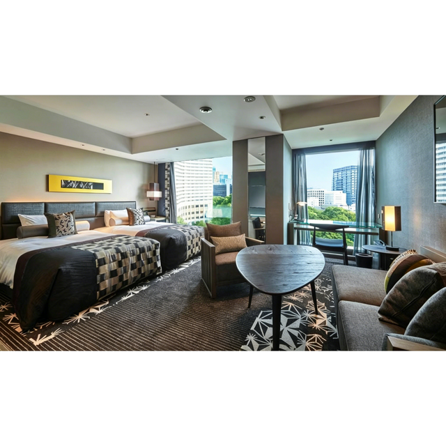 Downtown City Business Hotel Hospitality Projects Urban Light Luxury Twin Room Full Furniture Set