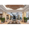  Rattan Ceiling Lamp Solid Wood Leisure Sofa Round Coffee Table Resort Lobby Furniture Set