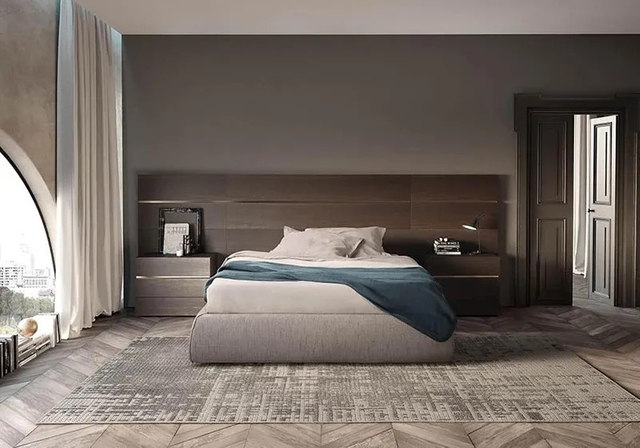  Modern Integrated Extra-Wide Wood Veneer Wall Panel Hotel Headboard Hospitality Furniture