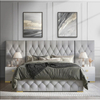 Luxury Diamond Tuft Button Upholstered Hotel Bed with Matching 2-Drawer Nightstands