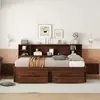 Solid Wood Full Storage Headboard Drawer Storage Bed