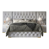 Upholstered King Size Hotel Bed with Gold Trim Two-Drawer Nightstands Luxury Five-Star Suite Furniture