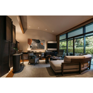 Dark Wood Resort Vacation Apartment Reception Area Suite Living Room Full Furniture