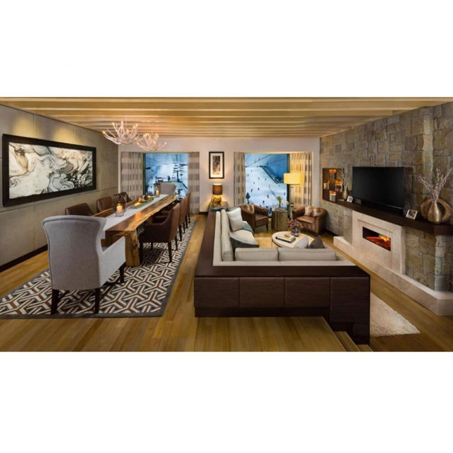 Mountain Natural Wood Villa Living Room Furniture Set