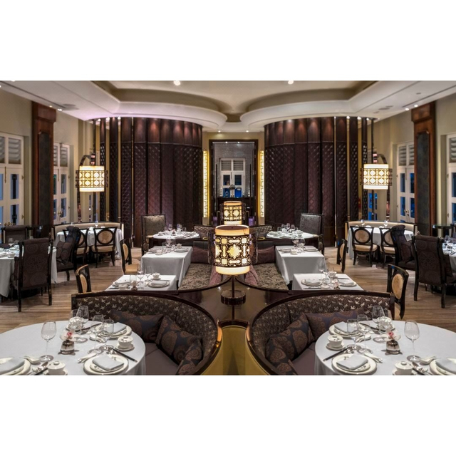 Retro Light Luxury Resort Hotel Restaurant Booth Table Chair Full Integrated Soft Furnishing