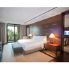 Modern Dark Wood Full Furniture Set With Horizontal Slatted Wall Panel For Hotel King‑Size Rooms