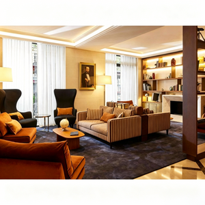 British Vintage Gentleman Style Hotel Lobby Library Full FF&E Furniture Set