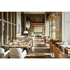 Urban 5-Star Hotel Western Restaurant Public FF&E Works Light Luxury Solid Wood Dining Tables Upholstered Banquettes Display Cabinets Customization