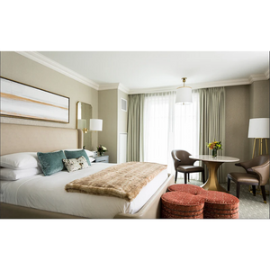 Modern‑Luxury Complete Guest‑Room Furniture Set With Upholstered Bed & Leisure Chairs For Resorts