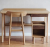 Light Beech Solid Wood Hotel Writing Desk Set with Matching Chair & Movable Drawer Cabinet