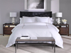 Dark Fabric Diamond Tuft Panel Hotel Headboard Solid Wood Two-Drawer Nightstand Guest Room