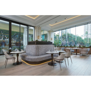 Hotel Restaurant Curved Upholstered Booth Table Chair Project Custom