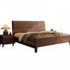 New Chinese Style Walnut Solid Wood Hotel Bed with Two-Drawer Nightstand