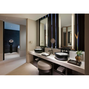 Light Luxury Natural Hot Spring Hotel Guest Double Sink Vanity Custom Furnishings