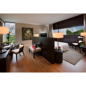 Modern Minimalist Two-Tone Wood Guest Room Full Furniture