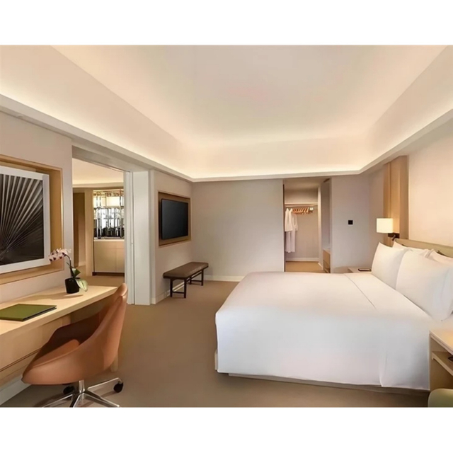 Minimalist Light Luxury Urban Business Hotel Full King Room FF&E Furniture Set
