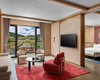 New Chinese Zen Fabric Hotel Lounge Sofa Combination