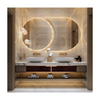 Modern Light Luxury Five-Star Hotel Double Overlapping Circular Backlit Smart Mirror Floating Vanity Set