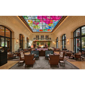 Custom Leather Dining Chairs & Solid Wood Tables Hotel Furniture Set