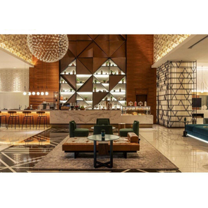 Modern Geometric Metal Light Luxury Five-Star Hotel Lobby Buffet Full FF&E Furniture Set