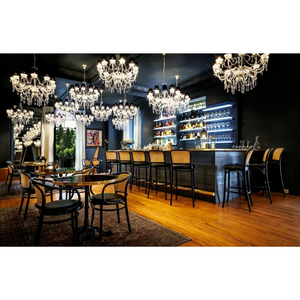 French Vintage Luxury Hotel Lounge Bar Stone Top Solid Wood Central Bar Counter Full FF&E Furniture Set