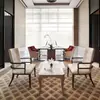 Light Luxury Hotel Lounge Chair Modern Solid Wood Armrest Upholstered Chair Business Leisure Chair for Club Lobby Custom