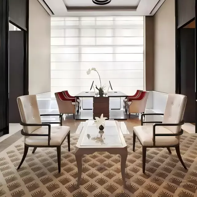 Light Luxury Hotel Lounge Chair Modern Solid Wood Armrest Upholstered Chair Business Leisure Chair for Club Lobby Custom