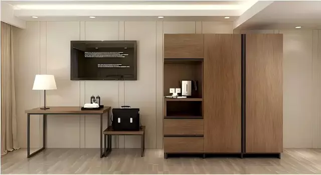 Modern Hotel TV & Wardrobe Combo Furniture Set