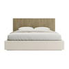 Off-White Linen Wrapped Low Storage Platform Hotel Bed Single Bed Frame